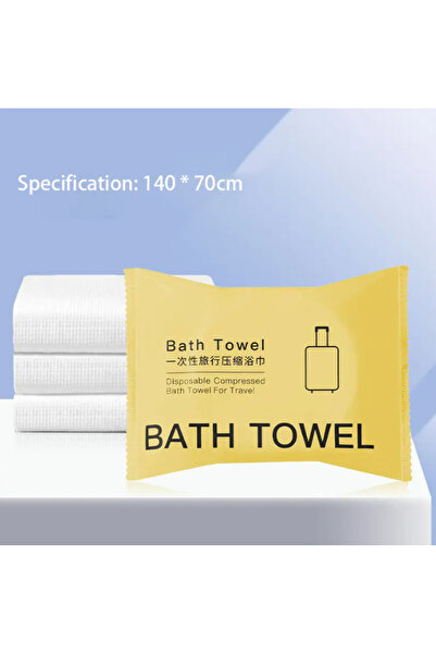 OEM Compressed bath towel, 140x70 cm, white, ideal for travel, easy to carry