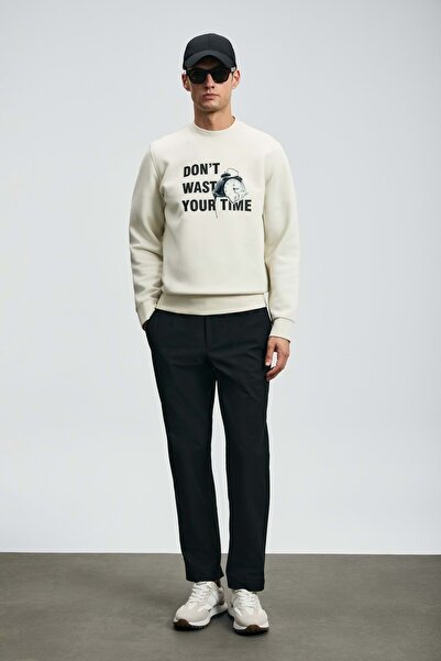 Lufian 112030173 Henry Men's Sweatshirt White