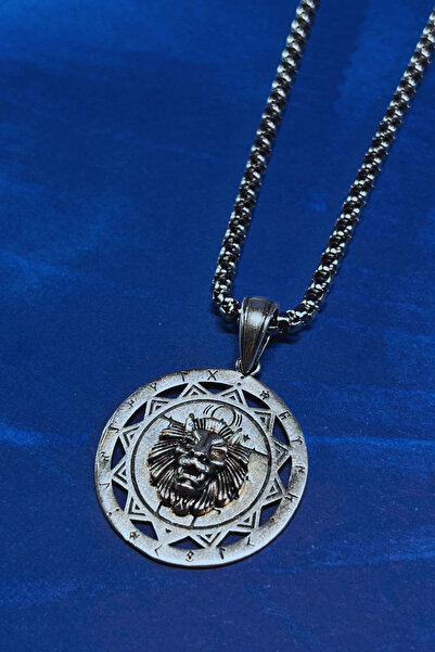 Begondio Aslan El İşçiliği 925 Ayar Gümüş Erkek Kolye