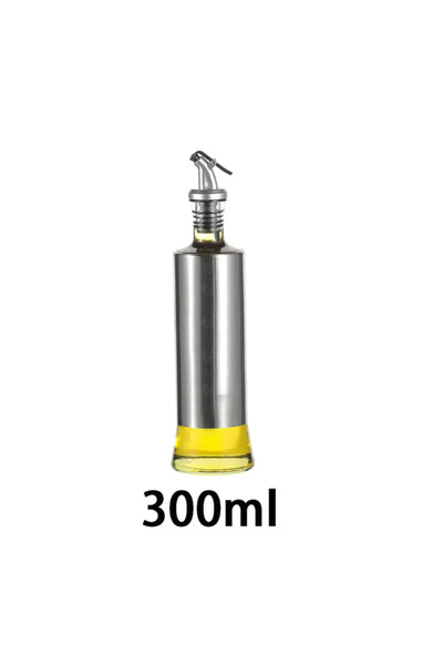 OEM Recipient Ulei si Otet, 300 ml, sticla cu invelis inox, Argintiu