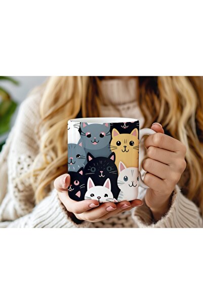 Beramussa Modern Tarz Kedi Koleksiyonu Kupa – Renkli ve Eğlenceli Tasarım Bar...