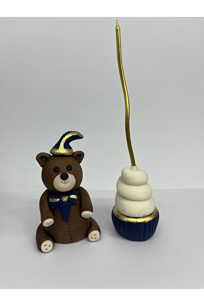 uğurarslan butik ŞAPKALI AYICIK VE CUP CAKE FİGÜRLÜ ŞEKER HAMURU - PASTA SÜSÜ...