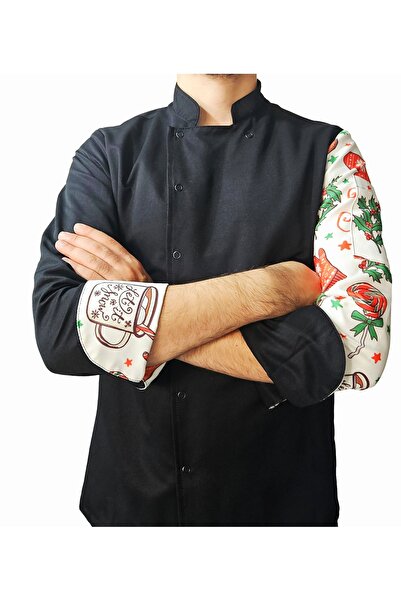 Ant Rotagrup Üniforma ve İş Elbiseleri Шефска яке с мотиви, унисекс, с копчета, с дълги ръкави, за кухня, с мотиви на захар