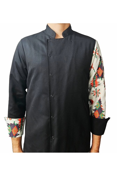 Ant Rotagrup Üniforma ve İş Elbiseleri Шефска яке с мотиви, унисекс, с копчета, с дълги ръкави, с мотиви на елен