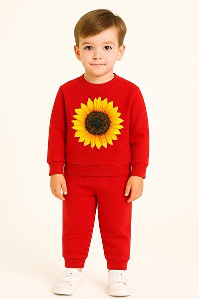 playwear Set de trening negru cu model floarea-soarelui pentru fete 3 4 5 6 7...