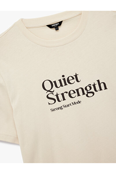 Koton Regular Fit Short Sleeve Cotton Crew Neck Printed T-Shirt