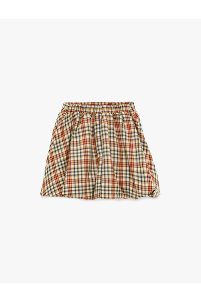 Koton Balon Form Buy Elastic Viscose Blend Plaid Skirt