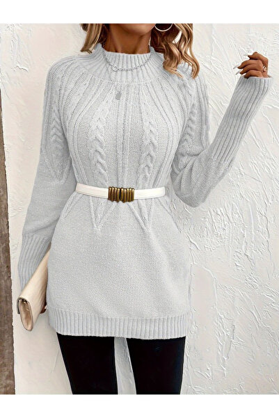 Modayakamoz Eyesof Women's Long Sleeve Semi Turtleneck Knitwear Blouse