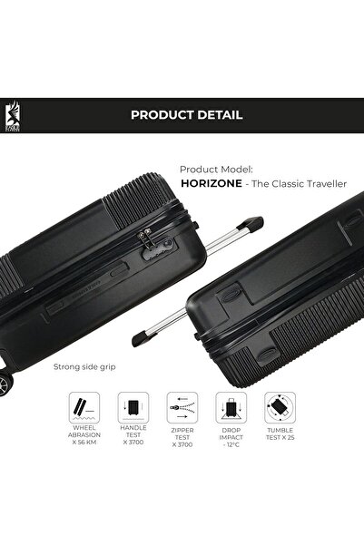 EAGLE EXPRESS HORIZONE ABS HARD TROLLEY 3-Piece Set - 20/24/28 inch, Black