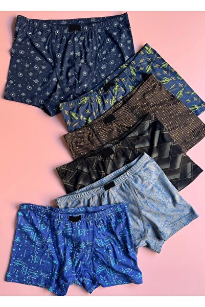 Elosia Μορβάνη |   Ανδρικά μποξεράκια 6 τεμαχίων από ύφασμα Modal, λεπτό νήμα, με σχέδιο Lycra