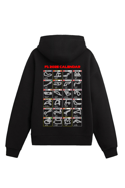Edizen هودي فورمولا 1 2025 لسباقات التقويم للجنسين مقاس كبير باللون الأسود