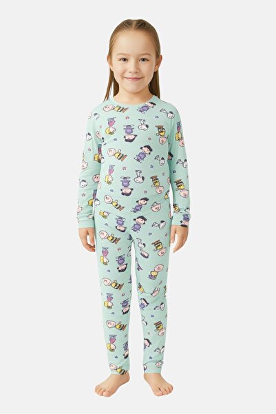 PEANUTS Kids Girl 2Pcs Graphic Print Pajama Top And Bottom Set, Multicolor