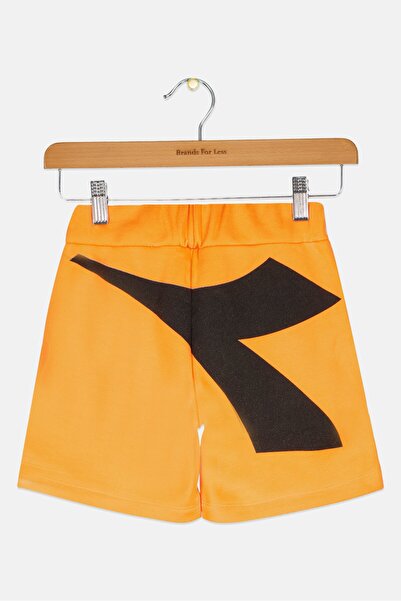 Diadora Kids Boy Brand Logo Basic Shorts, Orange/Black