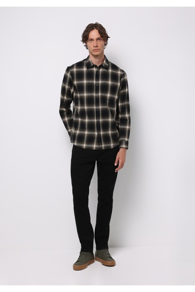 Colin's Regular Fit Shirt Neck Ekoseli Erkek Yeşil Uzun Kol Gömlek