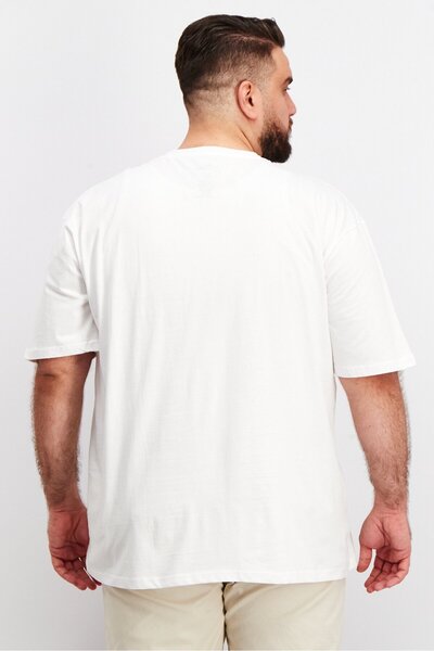 DIFUZED Men Crew Neck Short Sleeve Graphic Print T-Shirts, White