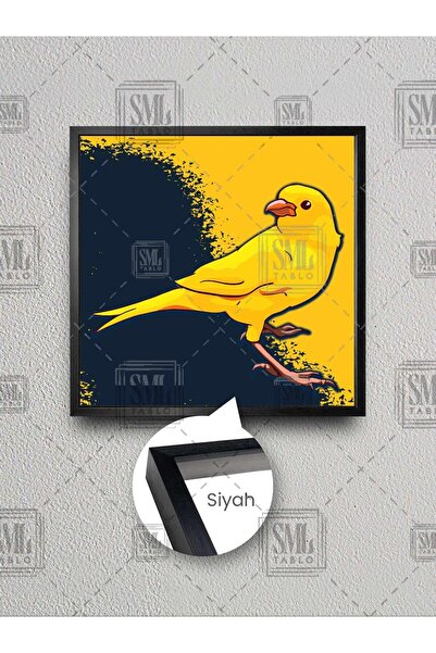 SML TABLO Kanarya Sarı Lavicert Fenerbahçe Posteri Çerçeveli Kare Kanvas Tablo