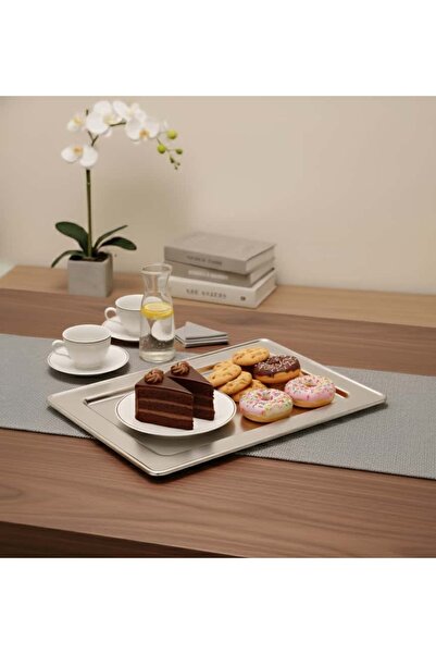 aljahwari صينيه تقديمات فل نيكل مقاس 41x29 CM