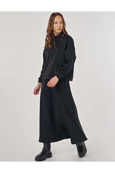 Kayra Pocket Detailed Double Suit Black