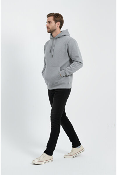 Sizce Moda Erkek Kanguru Cepli Sweatshirt 3 İplik Yumuşak Kumaş