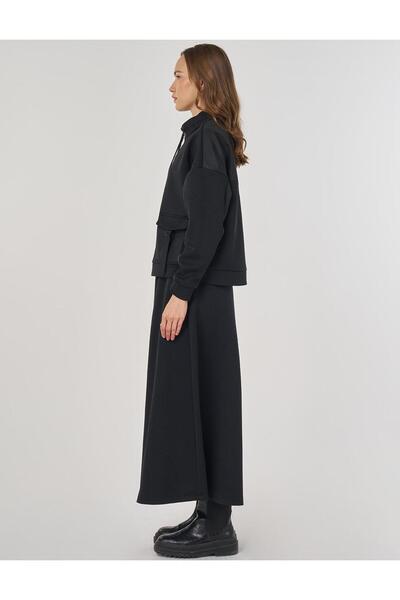 Kayra Pocket Detailed Double Suit Black