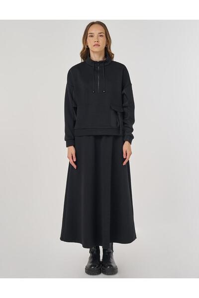 Kayra Pocket Detailed Double Suit Black