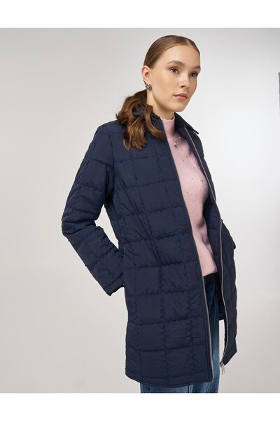 Kayra Punto Dikişli Kısa Anorak Mont Lacivert