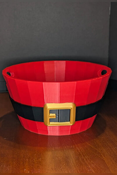 Genç 3D Noel Baba Şekerlik / Kase / Kova – Dekoratif Yılbaşı Kutusu