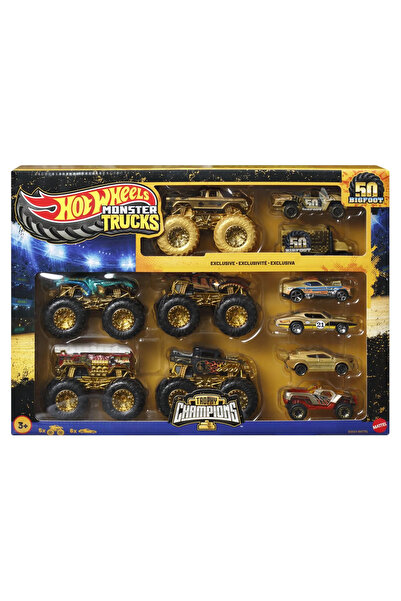 mattel HOT WHEELS MONSTER TRUCK 50 BIGFOOT SET 11 VEHICLES TROPHY CHAMPIONS