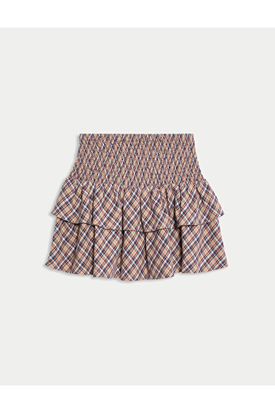 Marks & Spencer Saf Pamuklu Ekose Etek (6–16 Yaş)