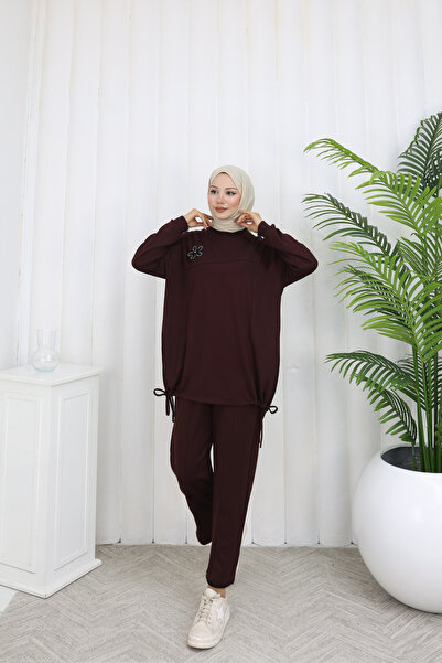 ECESSA FASHİON Γυναικείο σετ oversized τεμαχίων με πέτρινες τσέπες