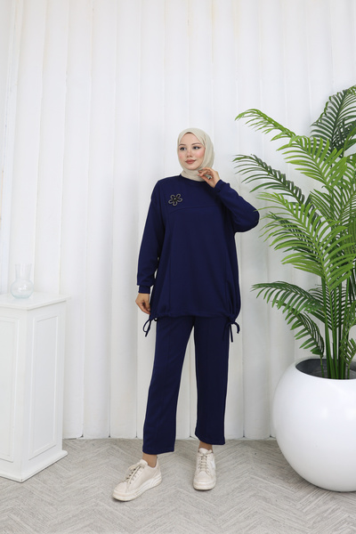 ECESSA FASHİON Γυναικείο σετ oversized τεμαχίων με πέτρινες τσέπες