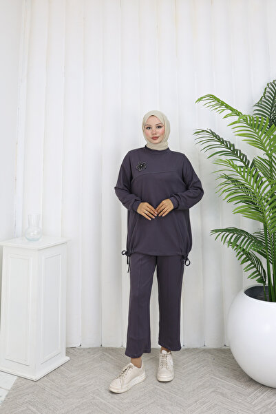 ECESSA FASHİON Γυναικείο σετ oversized τεμαχίων με πέτρινες τσέπες