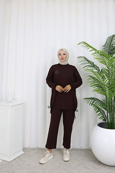 ECESSA FASHİON Γυναικείο σετ oversized τεμαχίων με πέτρινες τσέπες