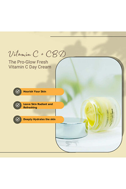 London Botanical Laboratories Vitamina C + CBD | Cremă de zi Pro-Glow Fresh cu vitamina C 50 ml