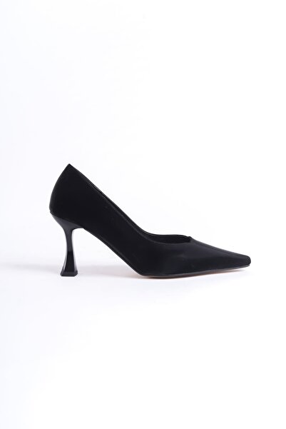 modaserdem Modasrdm Women's Black Satin Stiletto