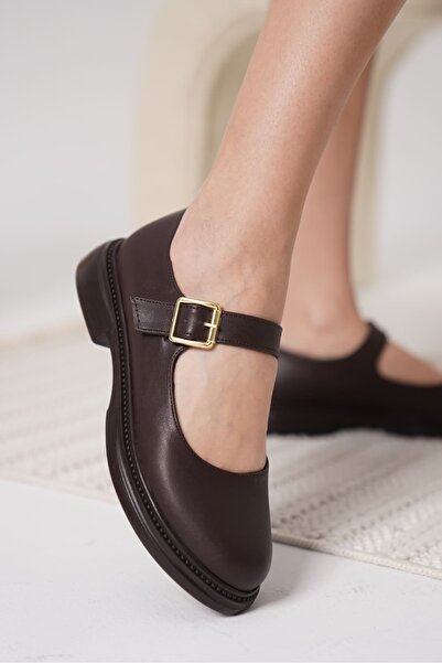 Giyimodam Briana Bitter Brown Casual Mary Jane Shoes