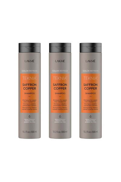 Lakme Pack for copper-dyed hair, Lakme, Saffron Copper, 3 x Shampoo 300ml