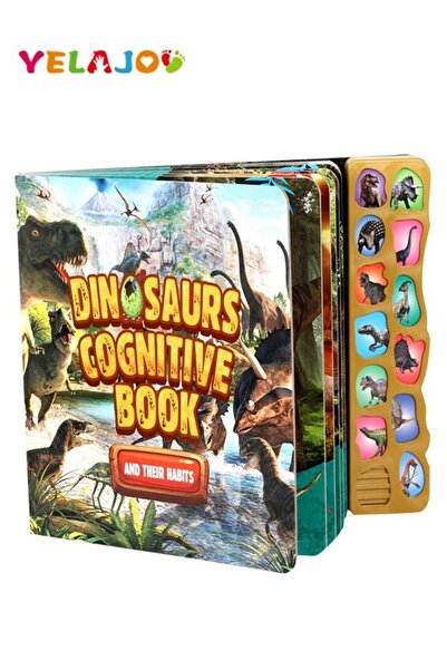 COOYA Interactive Dinosaur Book with 12 Realistic Dinosaur Figures, Learning Educational Toys for Kids
