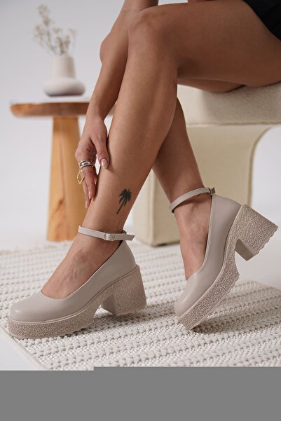 modaserdem Modasrdm Women's Beige Ankle Boots Casual Shoes