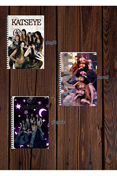 animeandyourworld katseye defter seti çizgili kareli çizgisiz a4 boyutu defte...