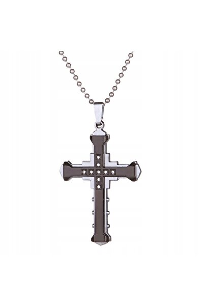 Other COLIER PANDANTIV DIN OȚEL CU CRUCE NEGRU 389