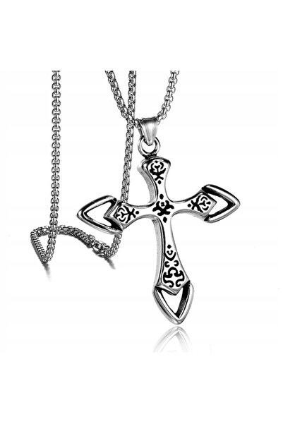 Other COLIER Lanț de Argint Oțel CRUCE 344