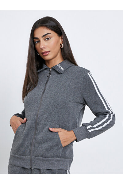 Styli Contrast Stripe Detail Front Zip Jacket and Pants Co-Ords