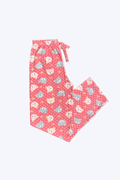 BUTİK1AVM Kadın Pijama Altı Pamuklu Ayıcık Desenli