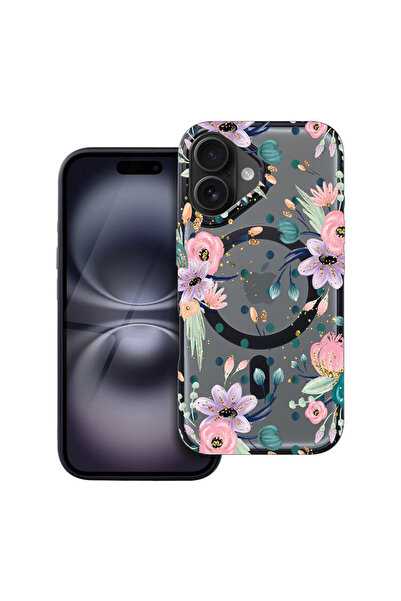 bestcase Husă MagSafe Shield pentru Apple iPhone 16, Colecția Flowers, husa 1...
