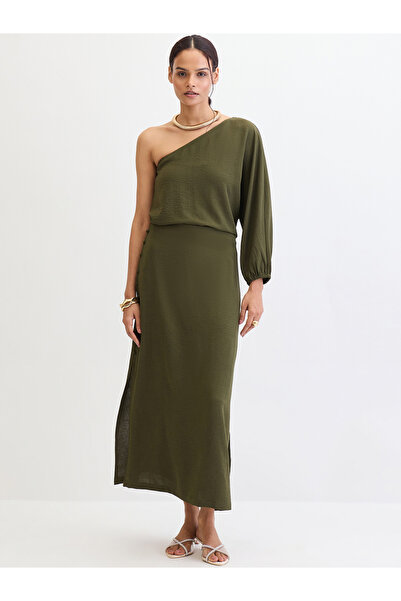 Femmella By Styli Olive One Shoulder Top and Skirt Co-Ords