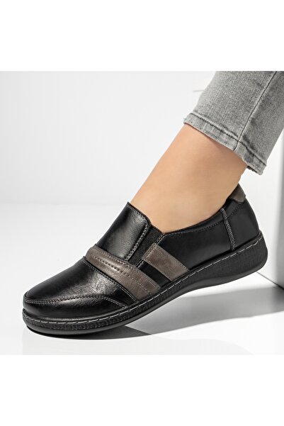 BMoD Pantofi casual negri pentru femei cu inserție din material elastic MOD13152