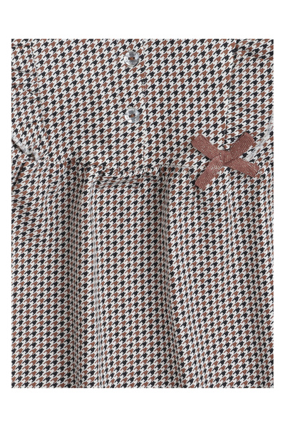 Victor and Jane By Styli Girls Multi Houndstooth Ruffled Dress