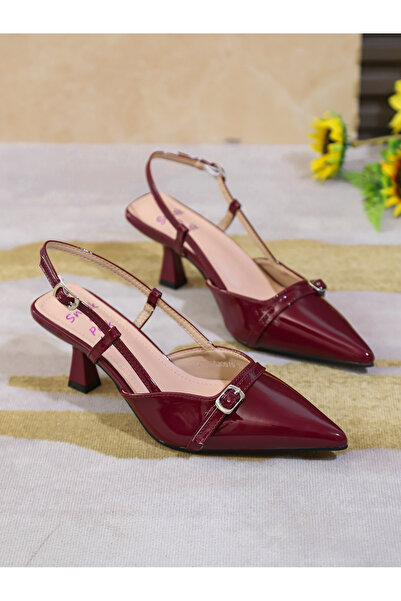 Sneak-a-Peek By Styli Plain Ankle Strap Stiletto Heel Shoes