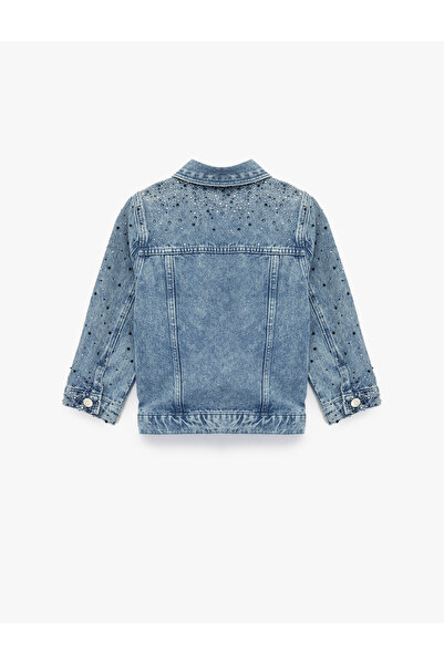 Koton Jachetă din denim cu mânecă lungă, cu buzunar acoperit din bumbac